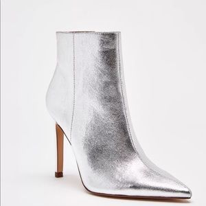 Zara Silver Metallic Booties